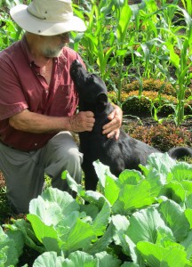 Frank in the Garden with Brewster
